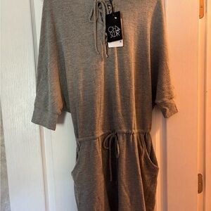 Chaser Gray Drawstring Dress